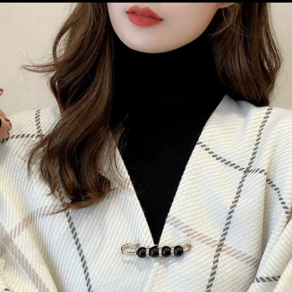 2pc Red Pearl Brooch detachable jeans and Sweater cape clip pants extended pin - Picture 6 of 12